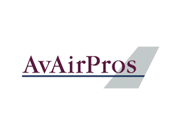 Logo of AvAirPros with stylized text and geometric shapes.
