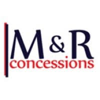 Logo of M&R Concessions with bold text and a red vertical line.