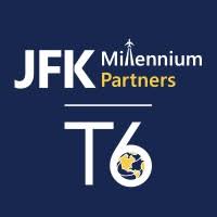 Logo of JFK Millennium Partners and T6 with a globe symbol.
